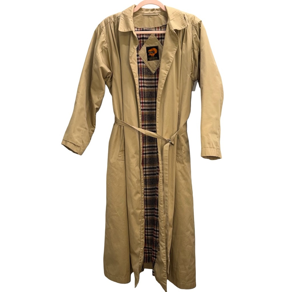 Vintage‎ tan Long Trench Coat XL